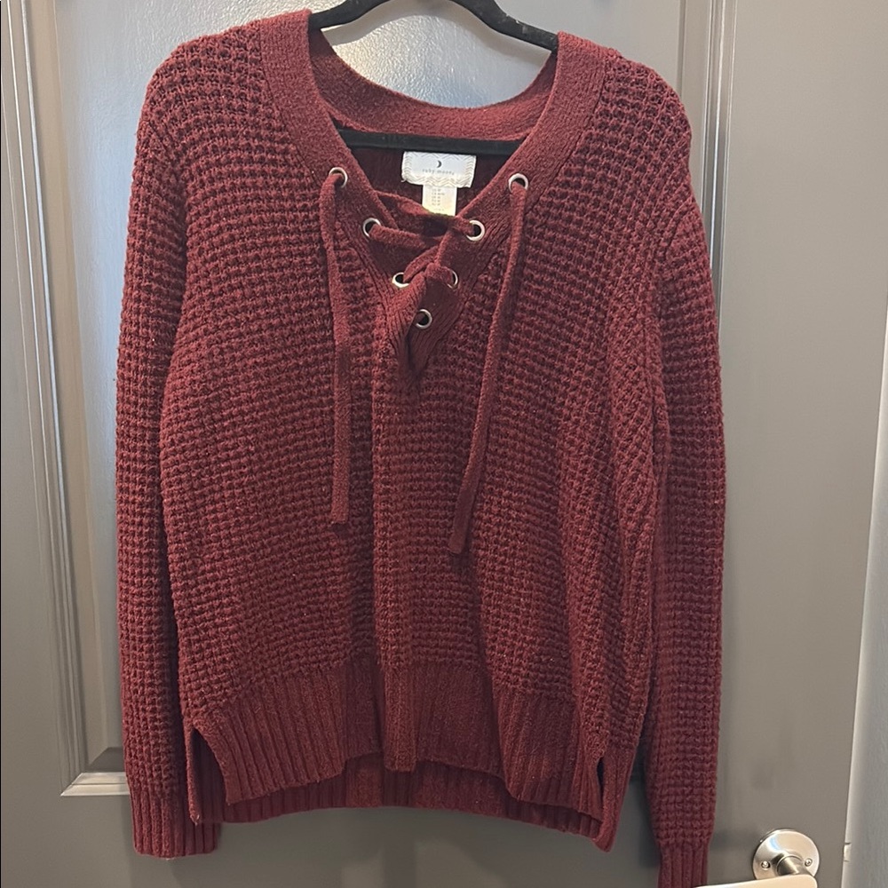 Women's Cozy Burgundy Sweater - Size M